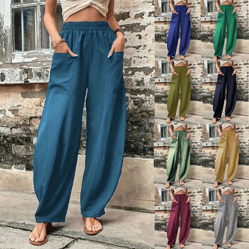 🔥49% OFF🔥Women's Pocket Casual Elastic Pants