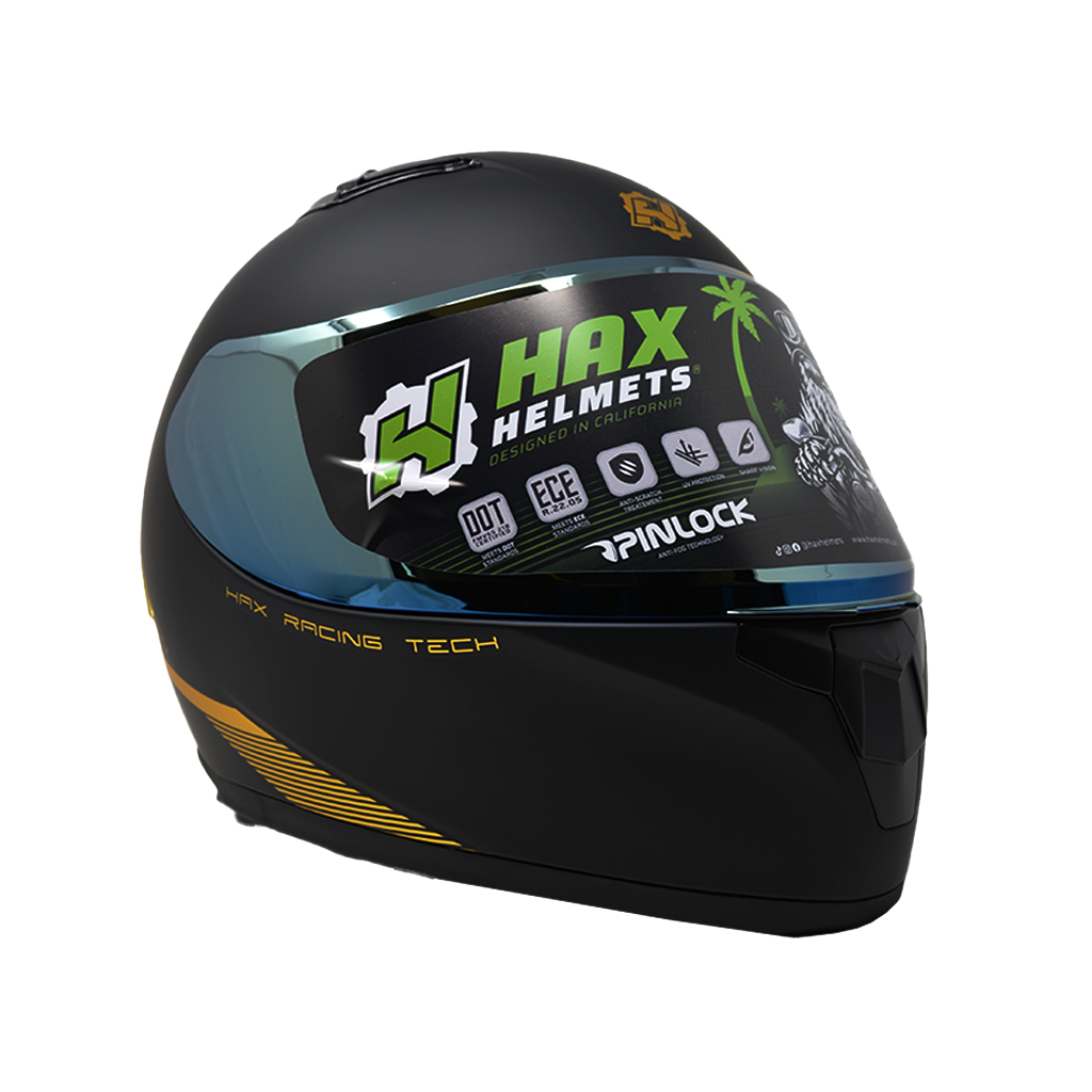 Casco Integral Hax obsidian Black Gold