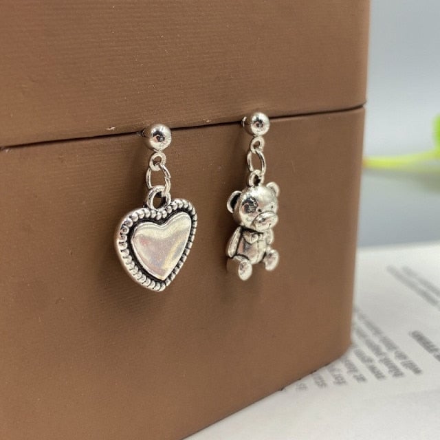 Heart & Teddy Bear Earrings