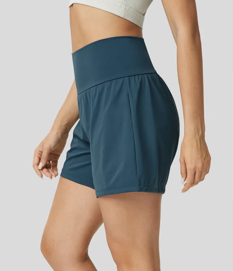 ⚡7 Packs for $24.98⚡Super High Waisted Back Pocket & Side Hidden Pocket 2-in-1 Yoga Shorts, 7/14 Color Sets