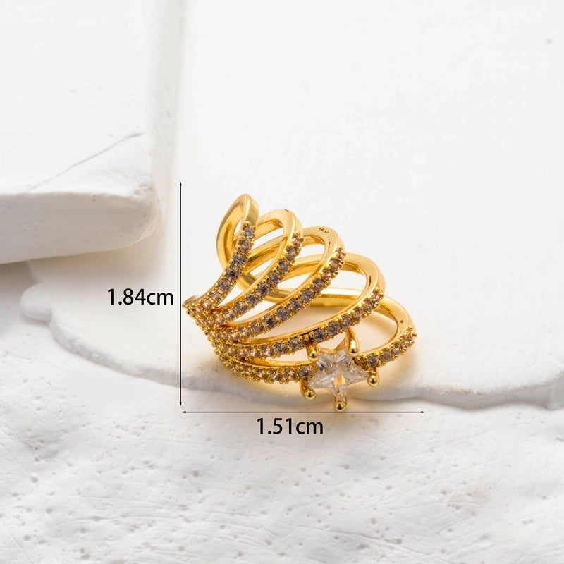 1 Piece Ear Cartilage Rings & Studs Minimalist Classic Style Heart Shape Pearl Flower Copper Inlay Zircon Ear Cartilage Rings & Studs