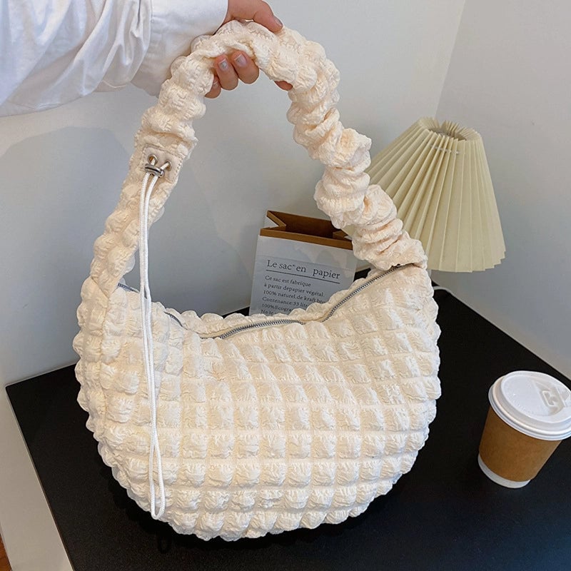 Women's Medium Cloth Solid Color Streetwear Zipper Underarm Bag