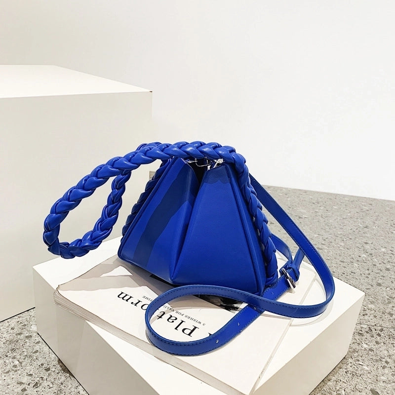 Artificial Leather Solid Color Fashion Magnetic Buckle Bucket Bag