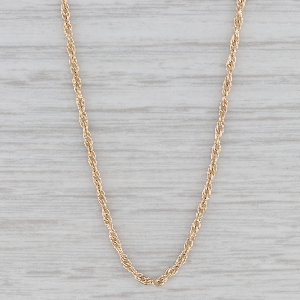 22.5 1.3mm Rope Chain Necklace 14k Yellow Gold