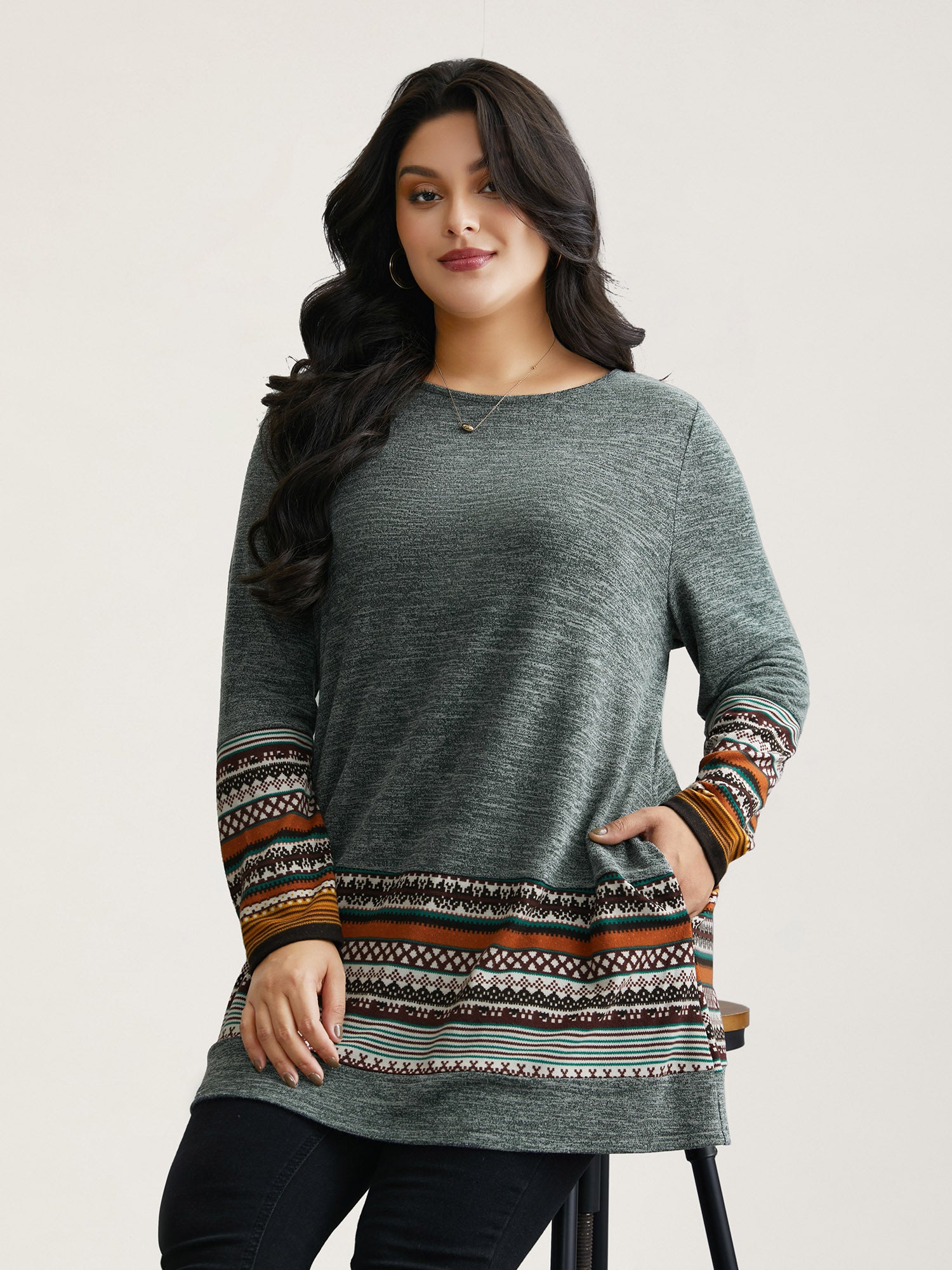 Tunic Boho Print Pocket T-shirt