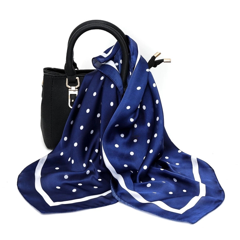Silk Scarf Women's Small Square Scarf Hair Band Matching Shirt Suit Spring And Autumn Thin Vintage French Style Tube Top Tie Bag Internet Popular
