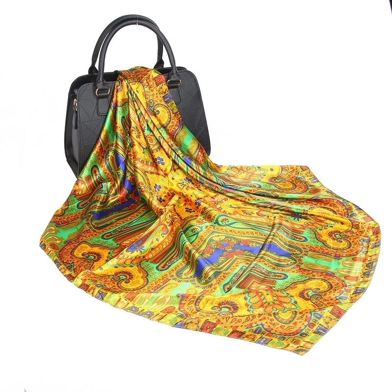 Women's Minimalist Cashew Nuts Satin Printing Silk Scarf Kerchief