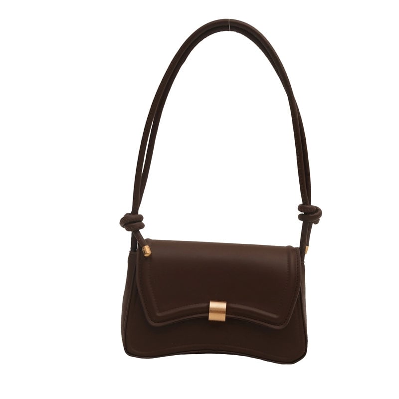 Women's Pu Leather Solid Color Basic Square Magnetic Buckle Shoulder Bag Crossbody Bag