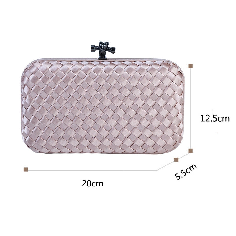 Red Rose Red Green Polyester Solid Color Lingge Square Clutches