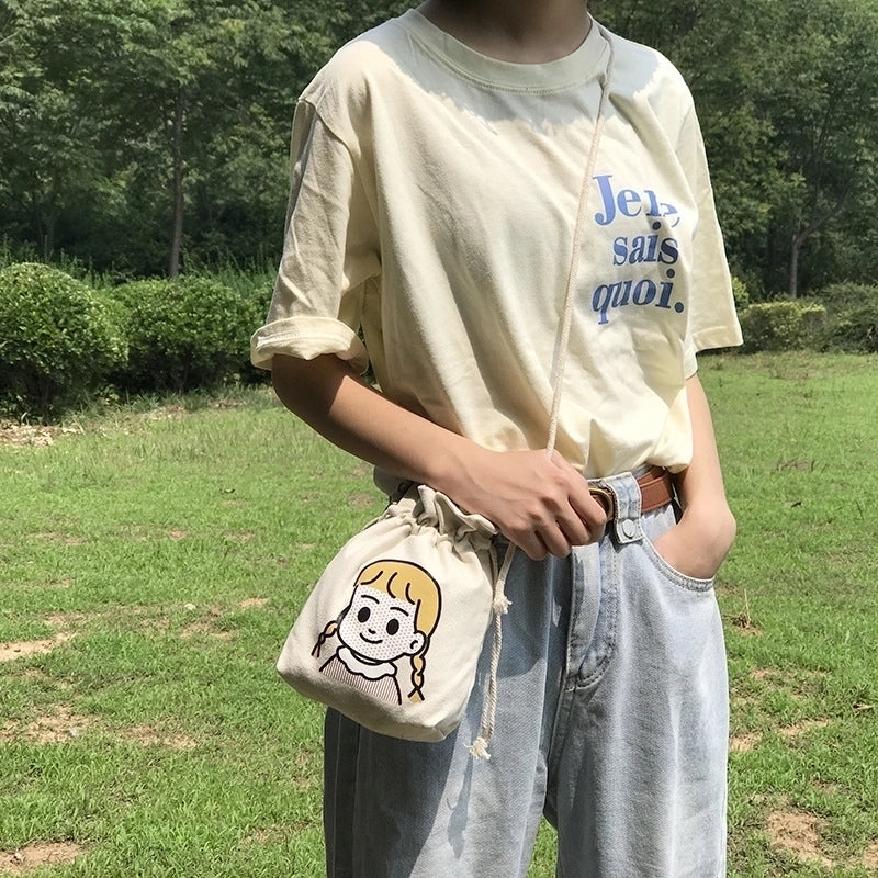 Women's Preppy Style Streetwear Fruit Canvas Shopping Bags