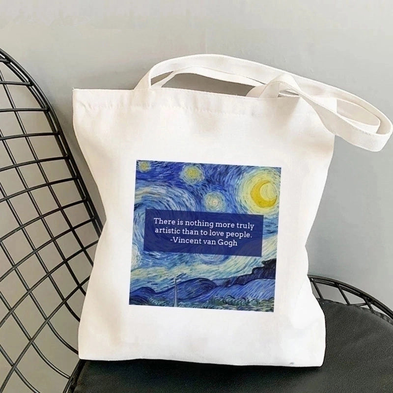 Women's Retro Oil Painting Shopping Bags