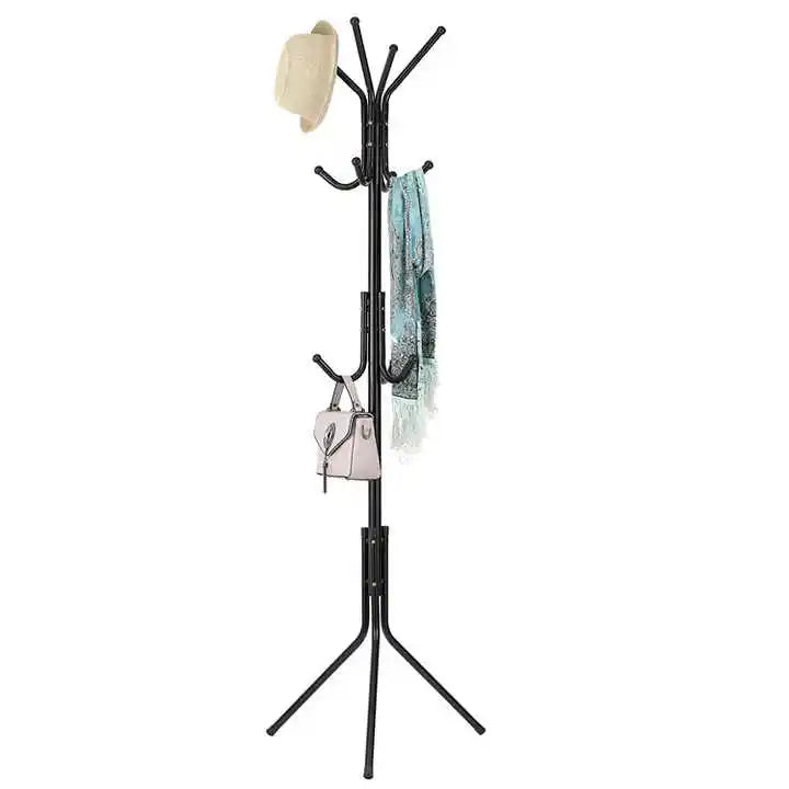 12 Hook Metal Garment Rack. Standing Clothes Hanger