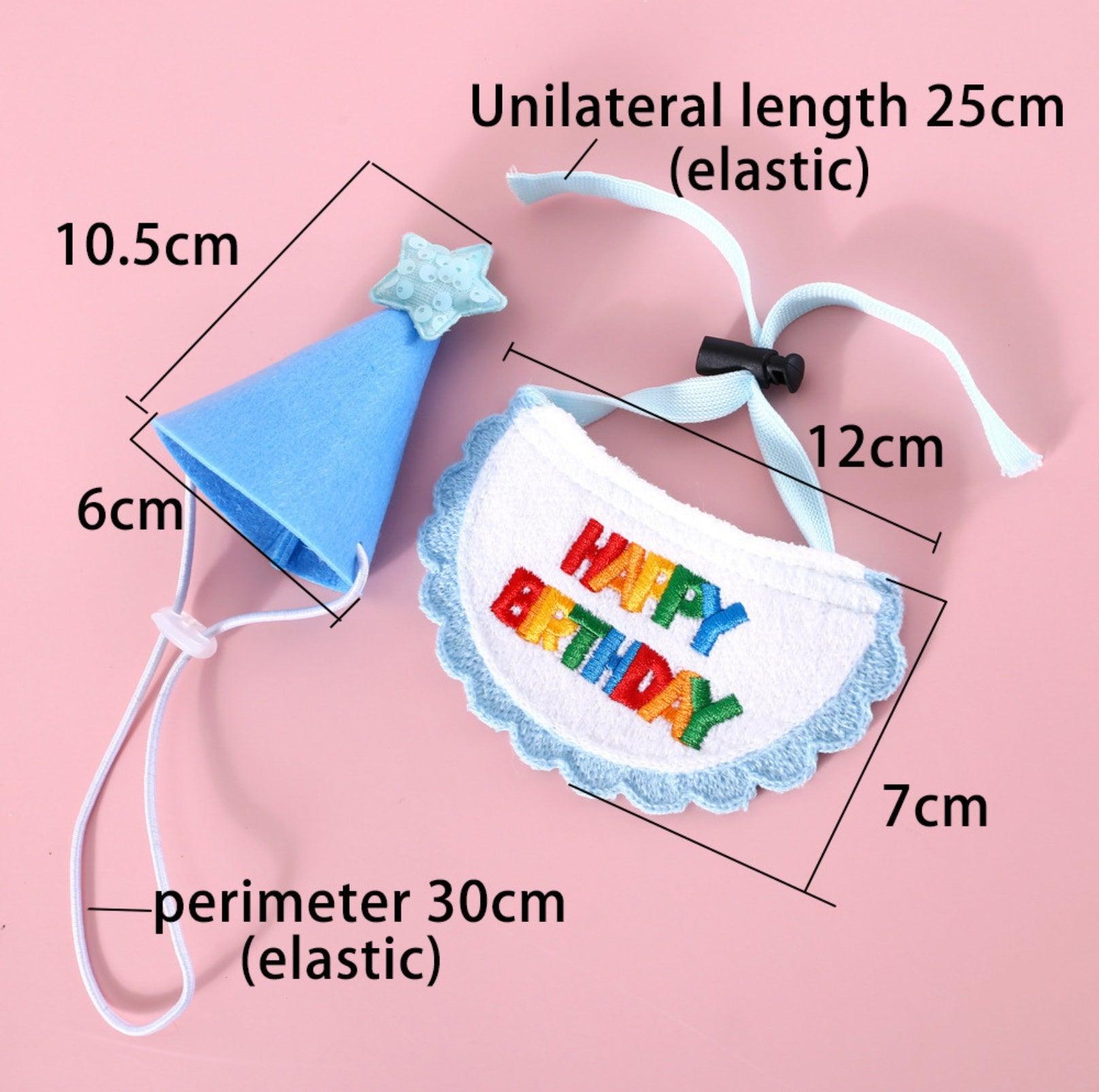 Pet Birthday Ensemble: Stylish Hat & Bib Accessory Set