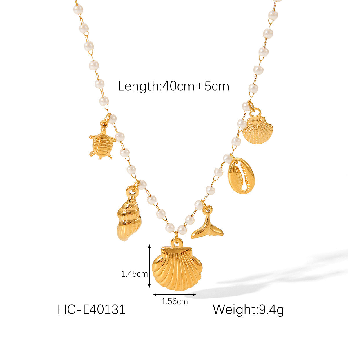 Beach Ocean Style Titanium Steel Necklace Starfish Dolphin Seahorse Shell Stainless Steel Pendant Clavicle Chain For Women