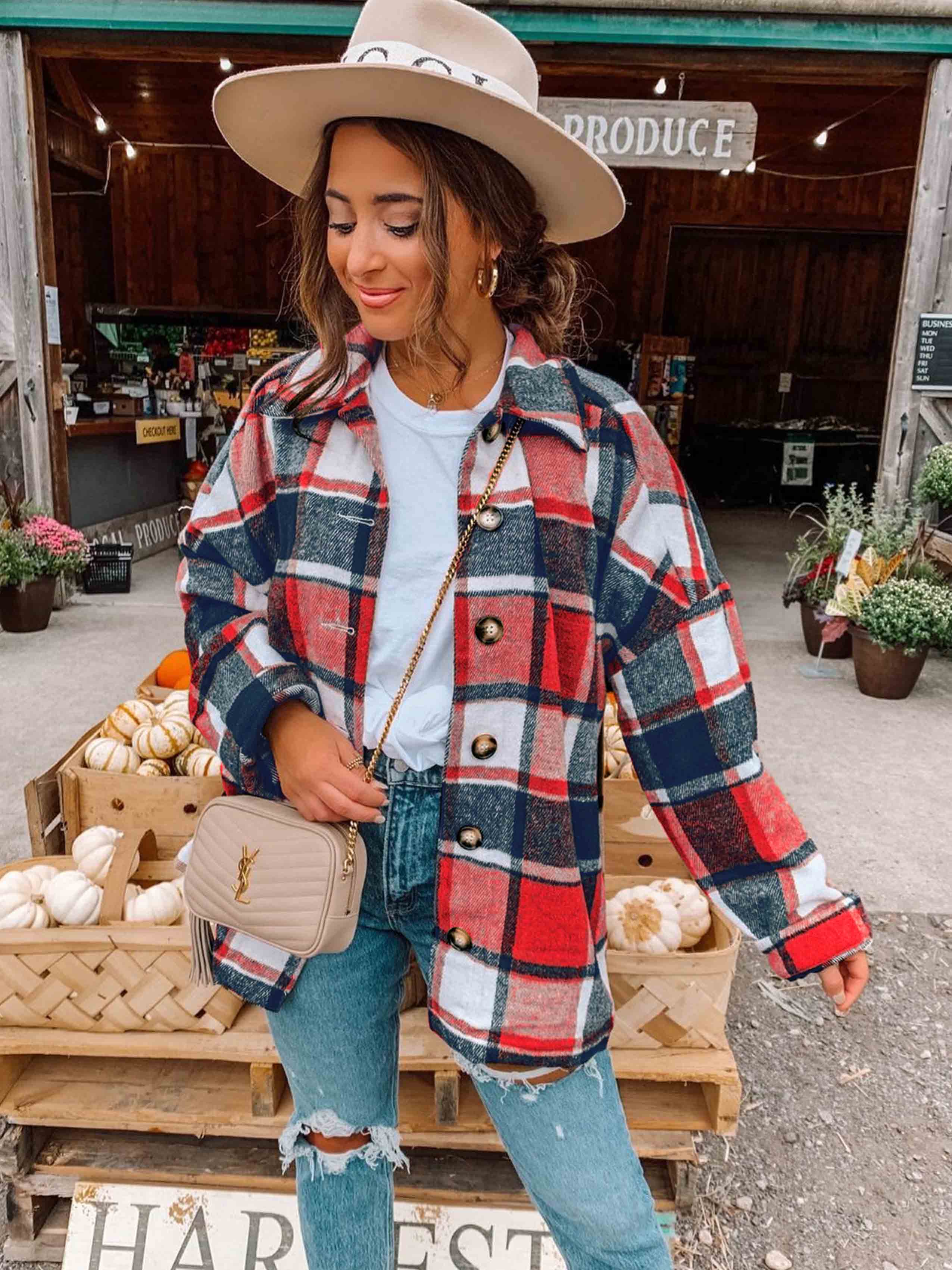 Street Fashion Style Plaid Coat