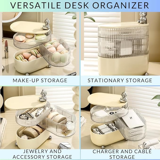 Multi Layer Rotating Desktop Cosmetic Organizer