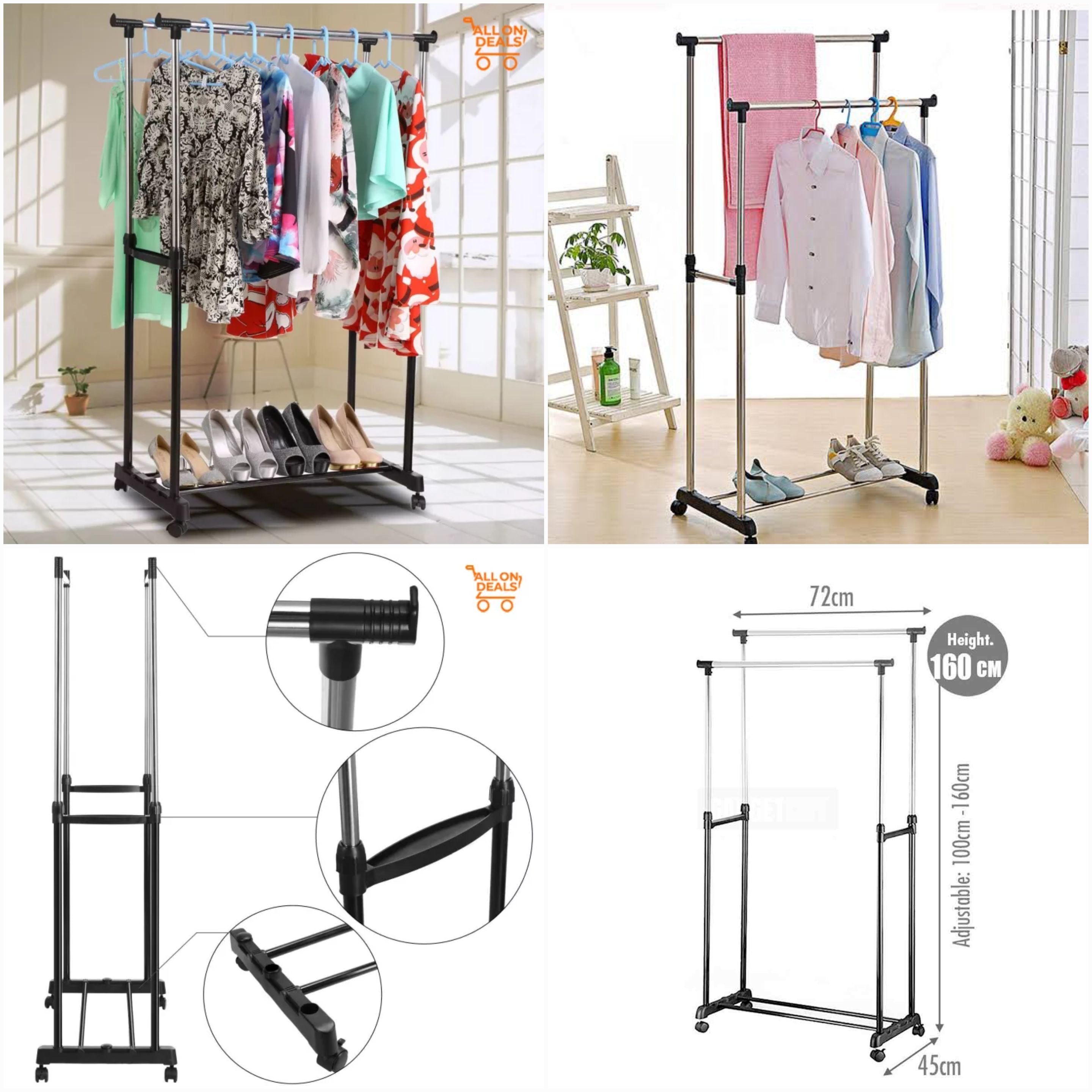 DUAL POLE CLOTHES RACK