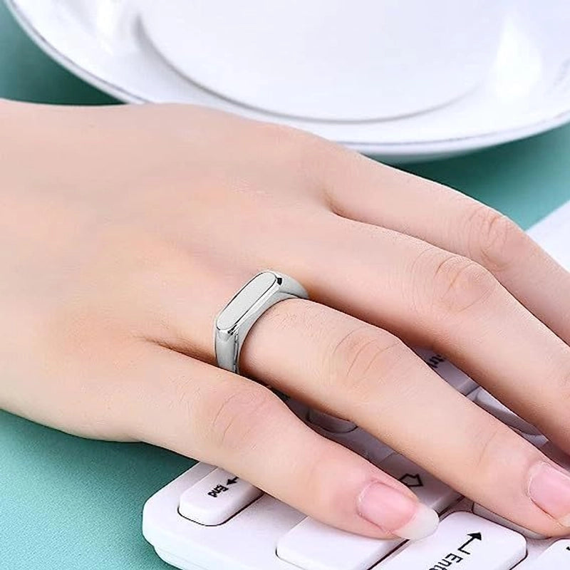 Hip-Hop Retro Solid Color Titanium Steel Plating Rings