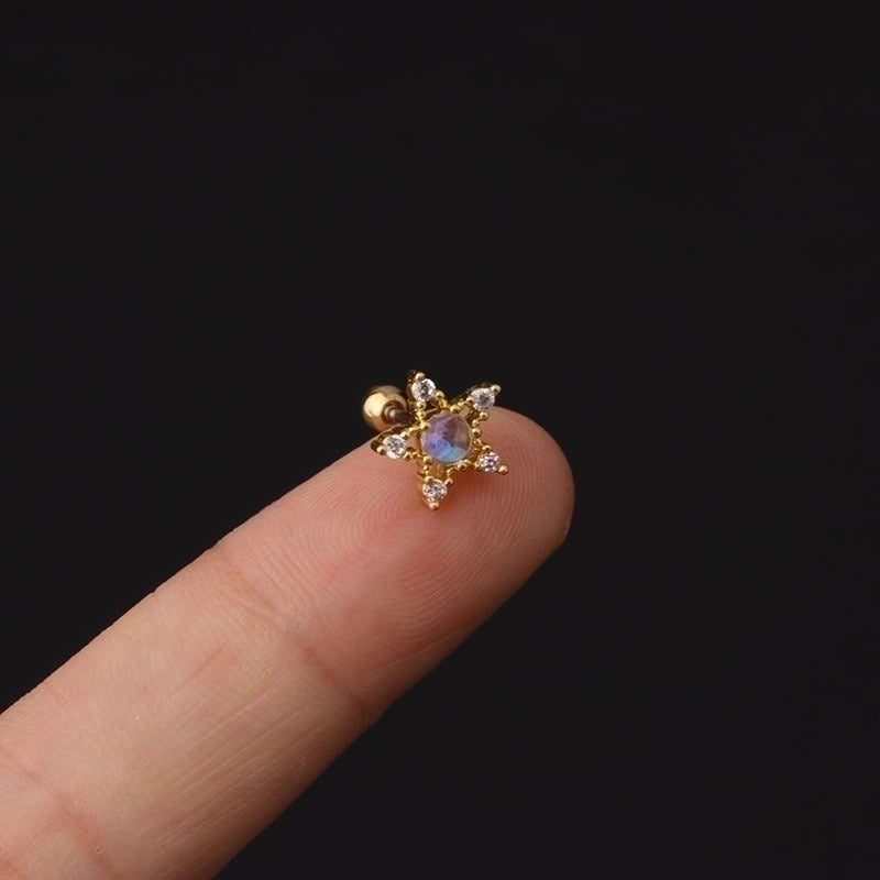Ear Cartilage Rings & Studs Geometric Copper Plating Artificial Gemstones