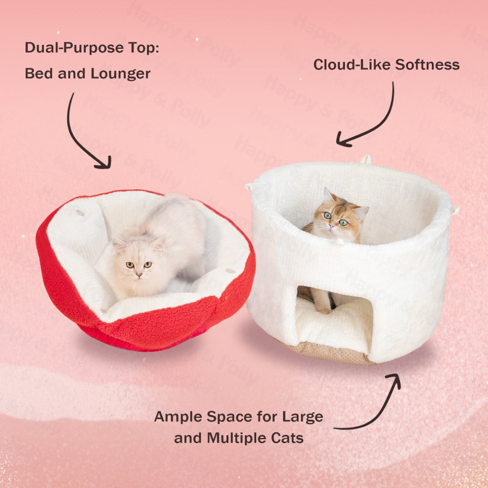 22.8'' Large Mushroom Cat Bed