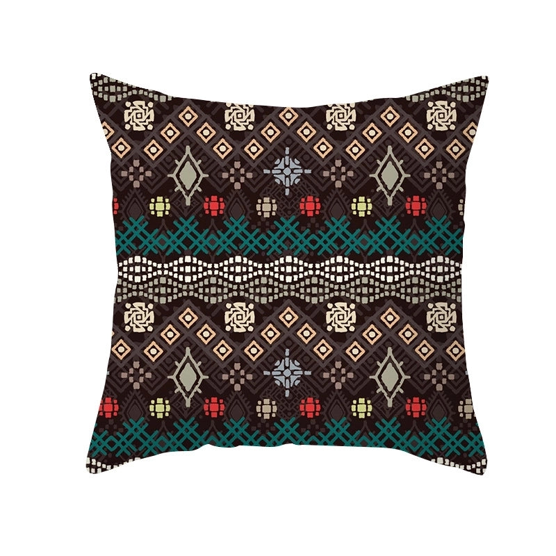 Ethnic Style Geometric Fibre Peach Skin Pillow Cases