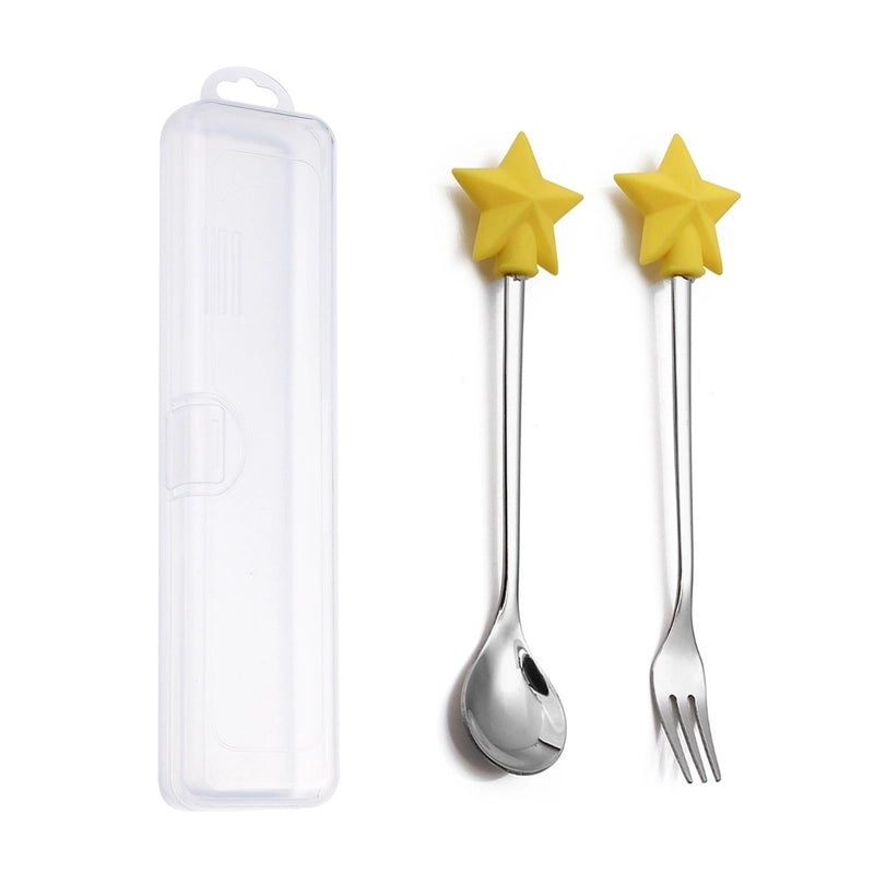 Christmas Cute Animal Santa Claus Stainless Steel Tableware 2 Pieces