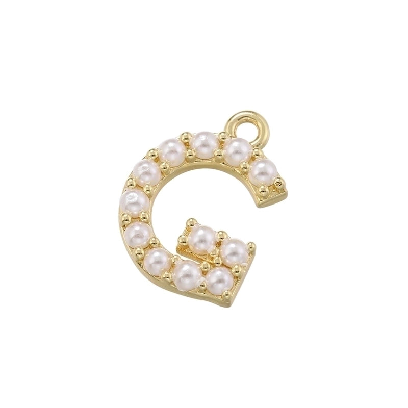 Casual Elegant Minimalist Letter Copper Plating Inlay Artificial Pearls 18k Gold Plated Charms