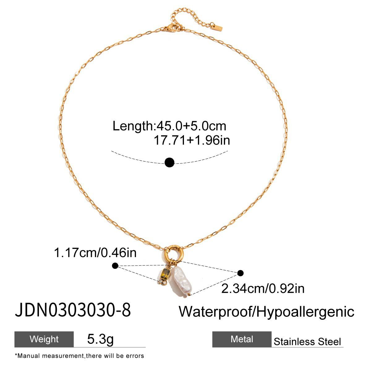 Jie Ding Twelve Birthstone Pearl Necklace Necklace Stainless Steel Clavicle Chain Accessories