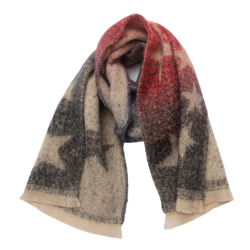 Women's Casual Minimalist Color Block Star Polyester Scarf