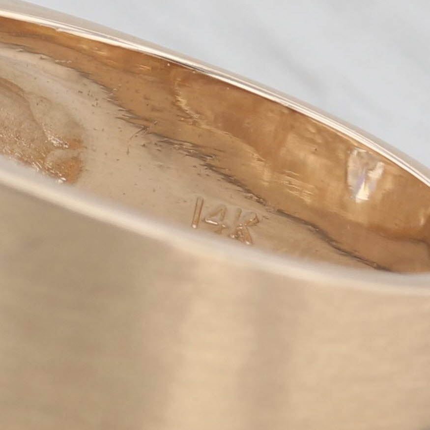 Men's Diamond Solitaire Nugget Ring 14k 18k Yellow Gold Size 10