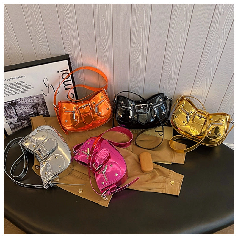 Women's Medium Pu Leather Solid Color Streetwear Zipper Underarm Bag