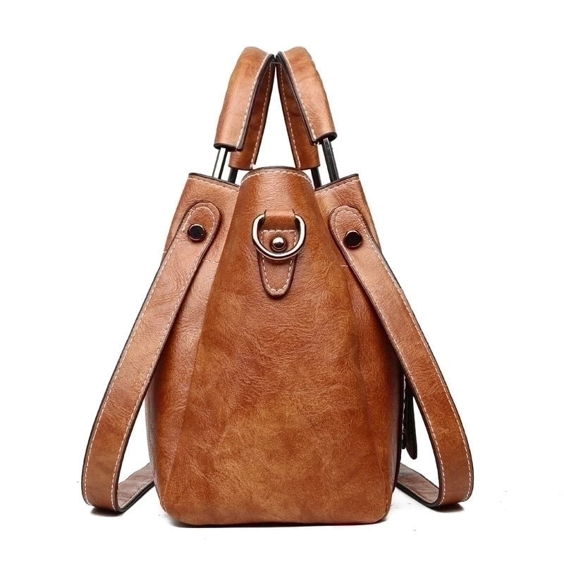 Women's Medium All Seasons Pu Leather Solid Color Vintage Style Square Zipper Handbag