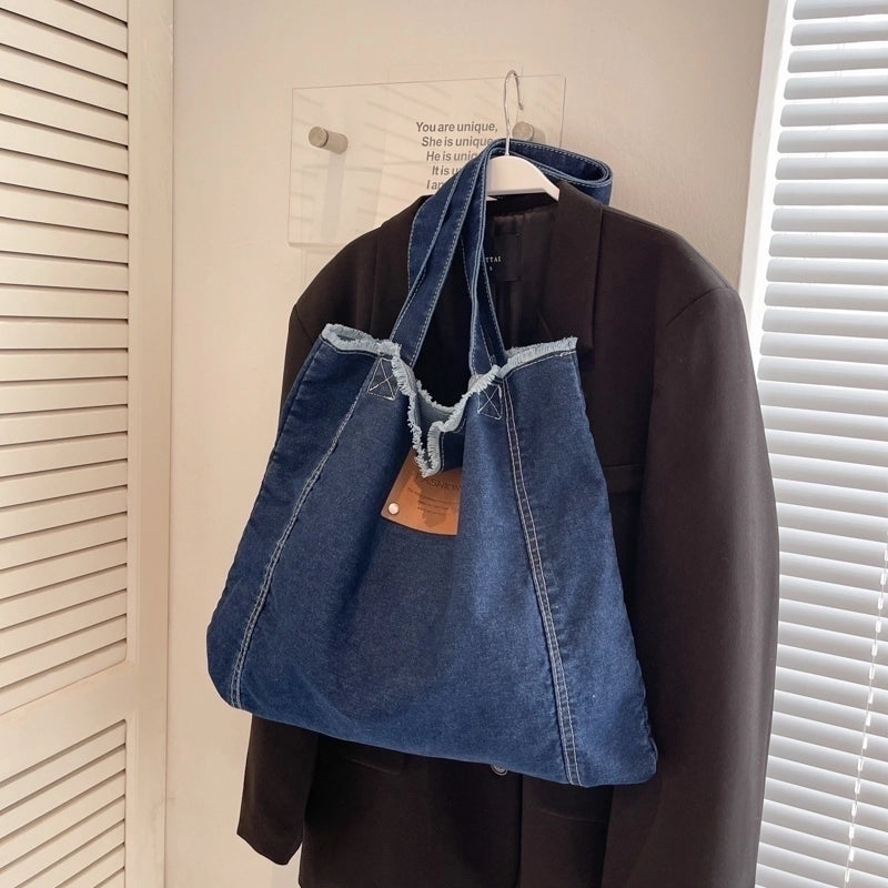 Women's Large All Seasons Denim Classic Style Sports Canvas Bag Handbag Tote Bag