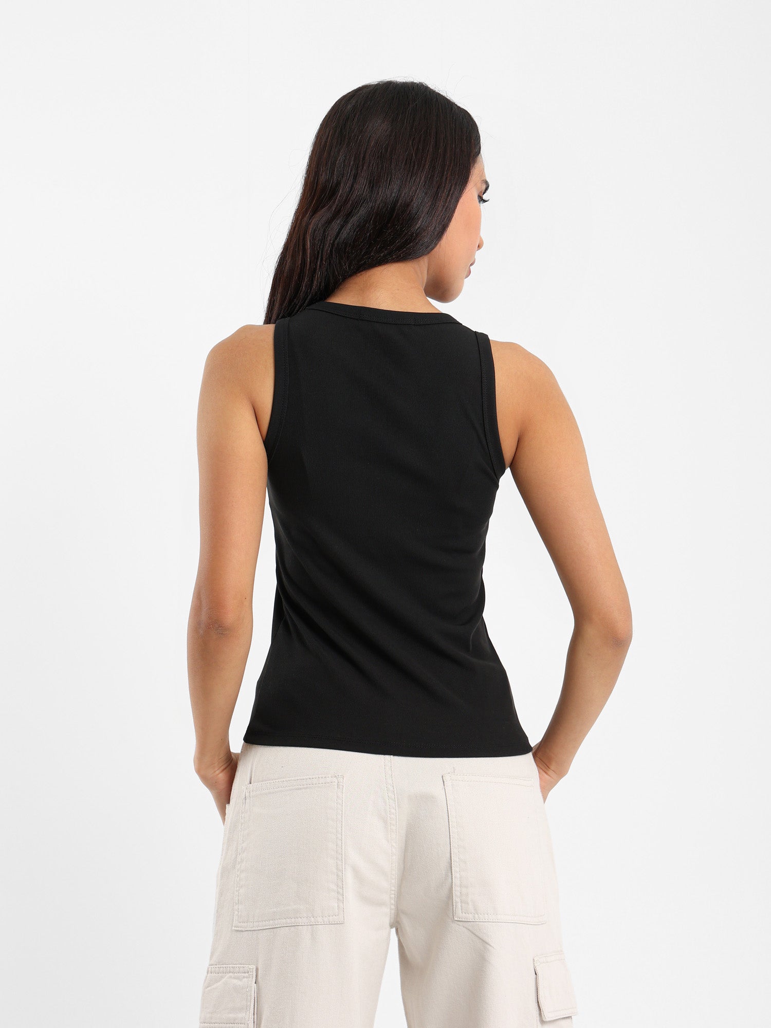 Slim Ribbed Halter Neck Top
