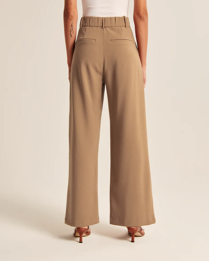 Icy Tailored Crepe Wide-Leg Pants