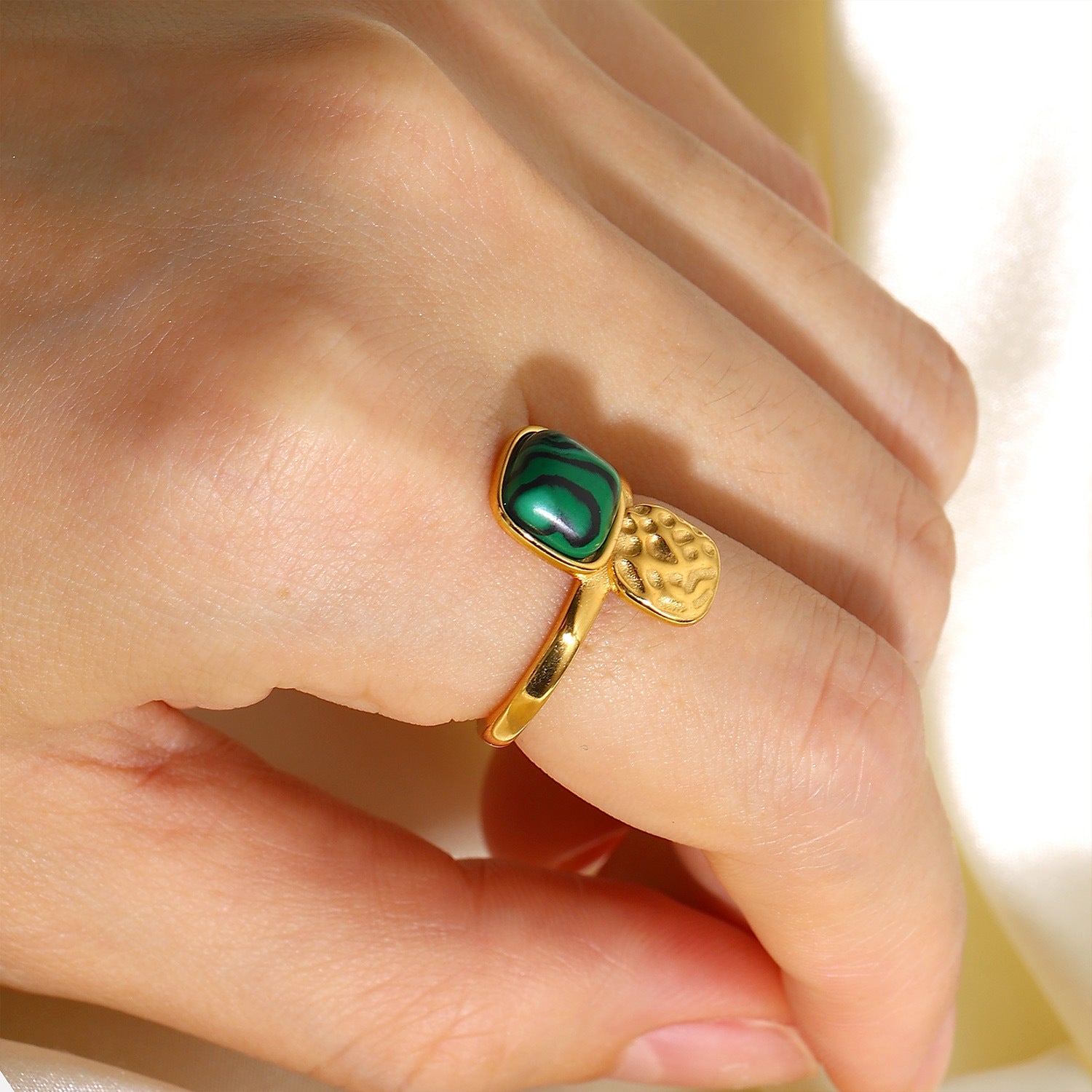 Women IG Style Stainless Steel 18K Gold Plated Rings