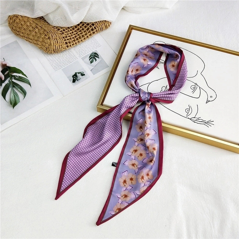 Unisex Sweet Polka Dots Polyester Printing Silk Scarves