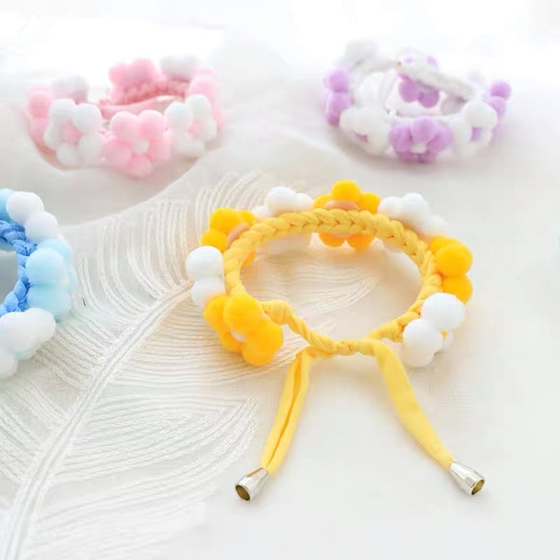 Knitted Flower Cat Dog Collar