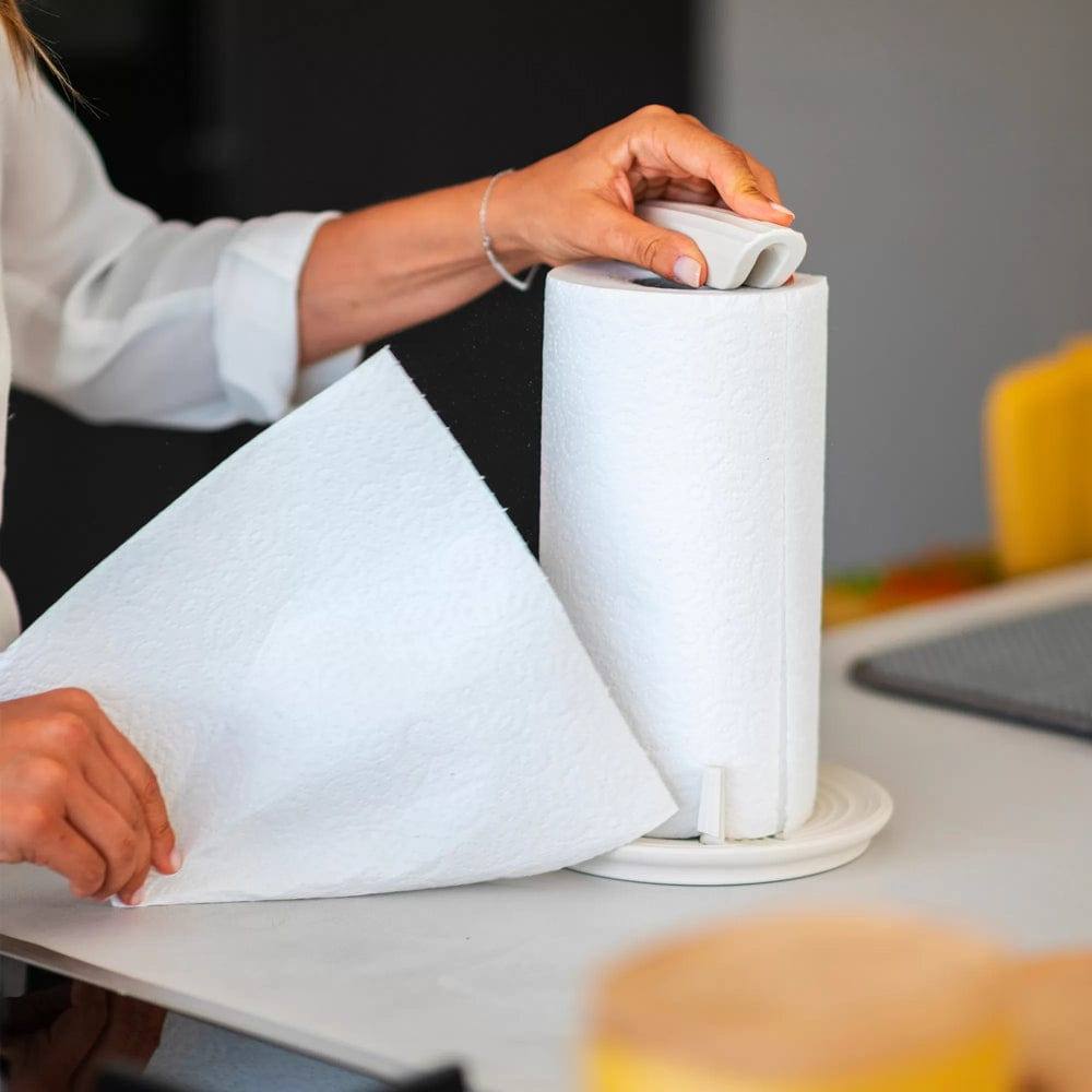 Stop & Tear Kitchen Roll Holder - Milk White