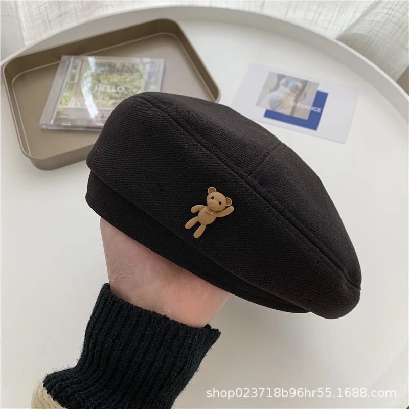 Love Beret Love 2025 Women Autumn And Winter New Woolen Hat Big Head Circumference Face Small