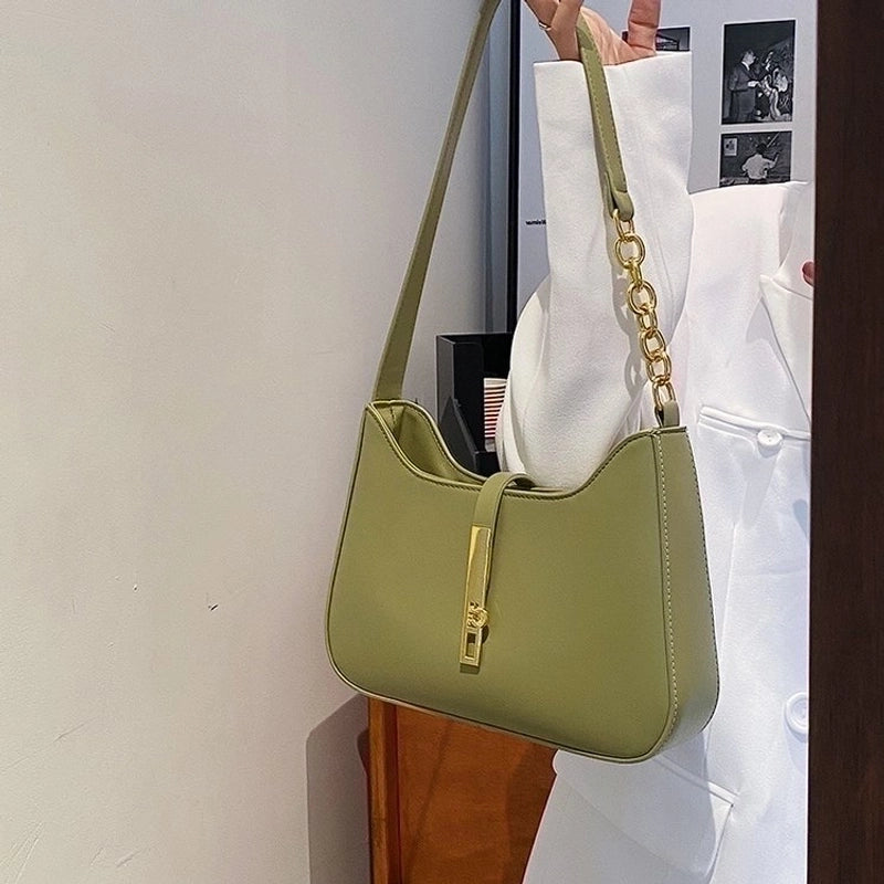 Women's All Seasons Pu Leather Basic Underarm Bag