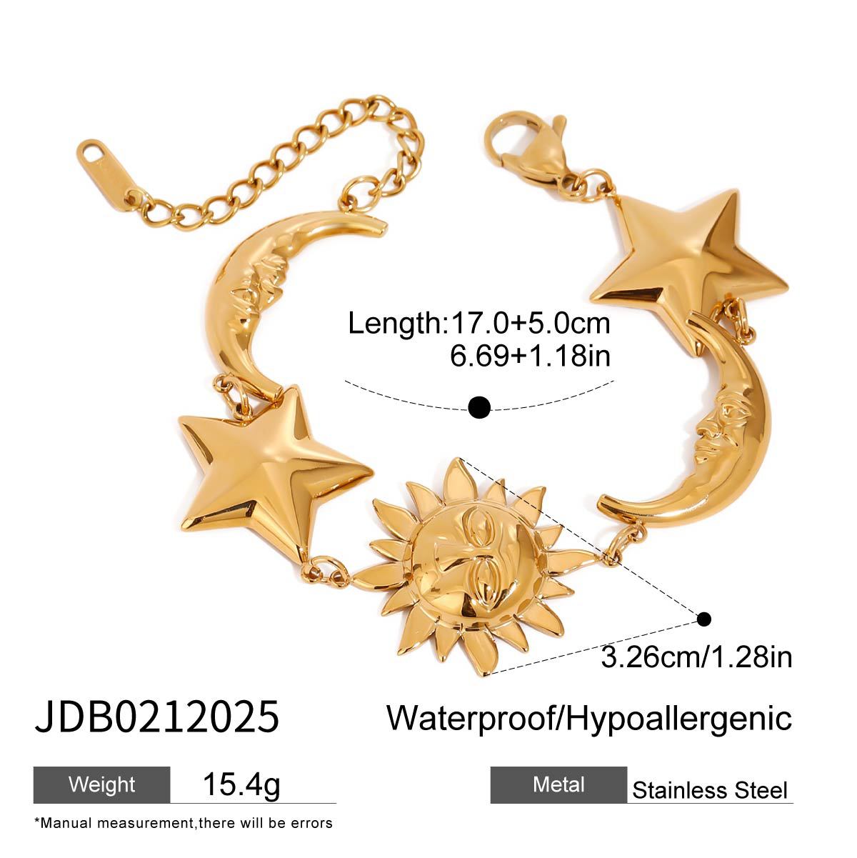 18K Gold Stainless Steel Star Bracelet Jewelry Titanium Steel