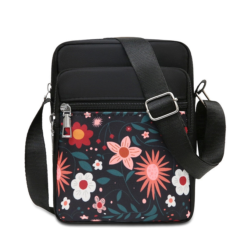 Women's Small Oxford Cloth Printing Classic Style Square Zipper Crossbody Bag Square Bag