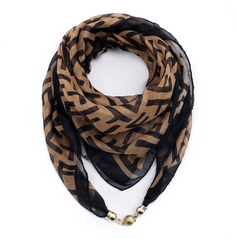 Women's Elegant Sweet Letter Flower Polyester Printing Silk Scarf