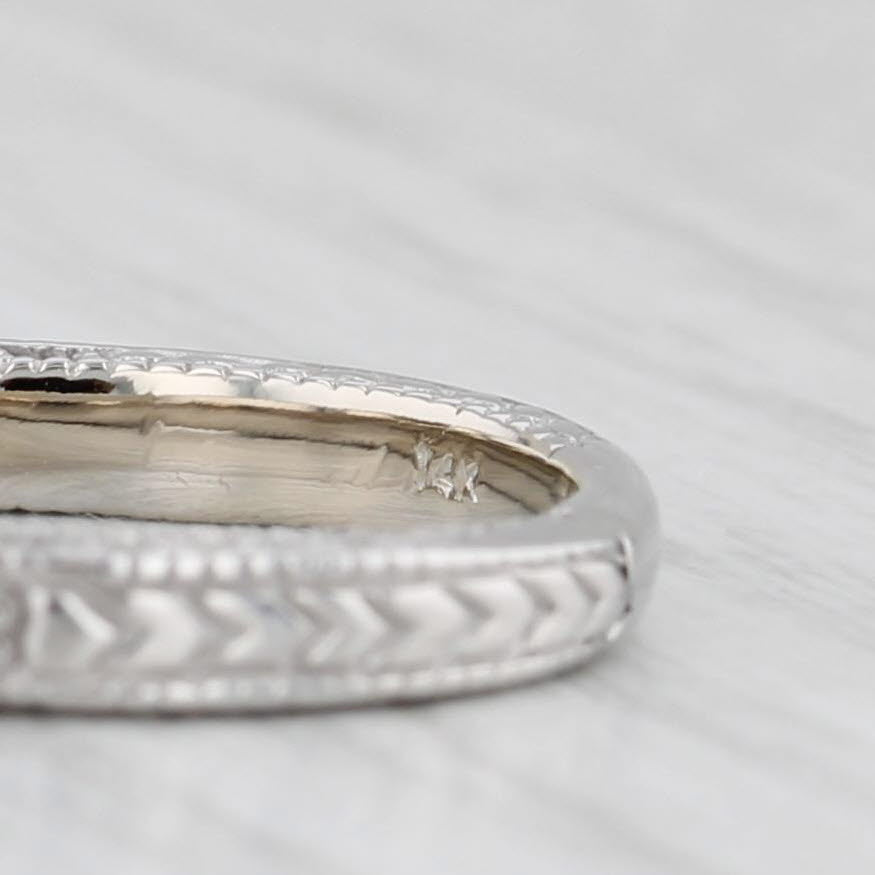0.32ctw Diamond Wedding Band 14k White Gold Size 6 Stackable Wedding Band