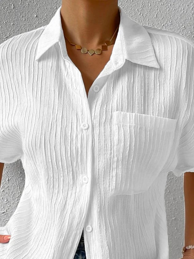 🔥2024 HOT VENTA-49% OFF🔥Blusa Holgada Informal Con Botones Y Cuello Camisero