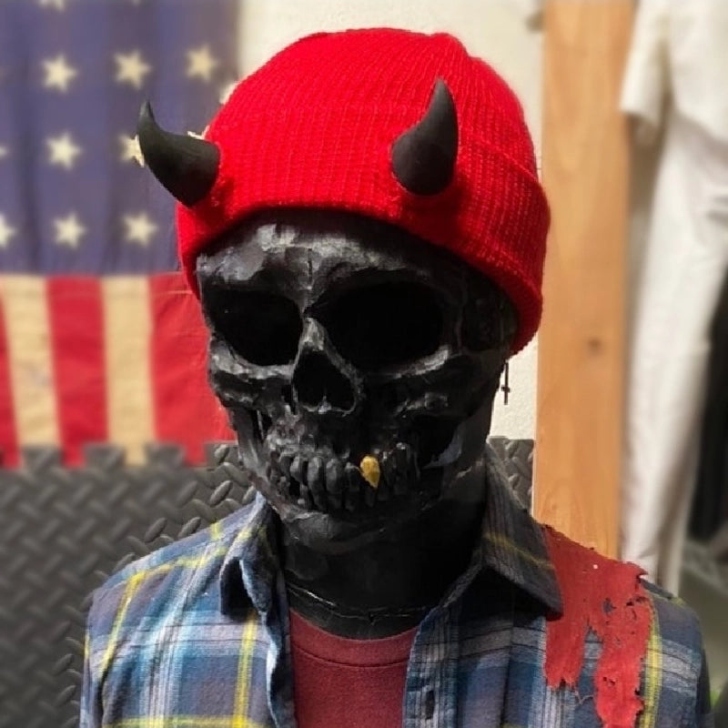 Little Devil Knitted Hat Men's Trendy Ear Protection Wool Hat Women's Autumn And Winter Warm Big Head Circumference Couple Hat