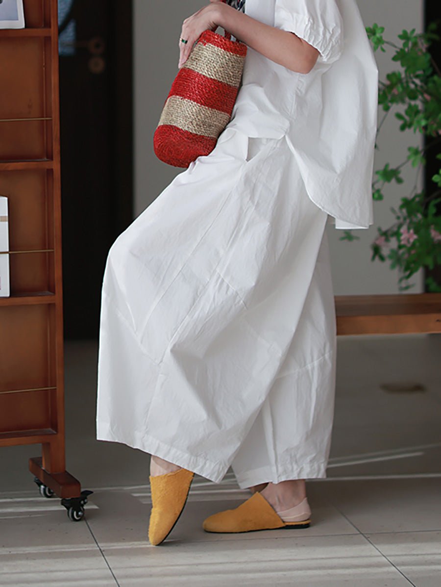 Women Summer Casual Pure Color 100%Cotton Harem Pants
