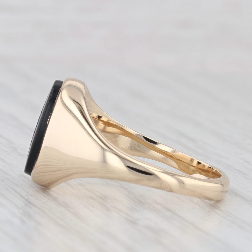 Vintage Salem College Onyx Seal Signet School Ring 14k Yellow Gold Size 7.5