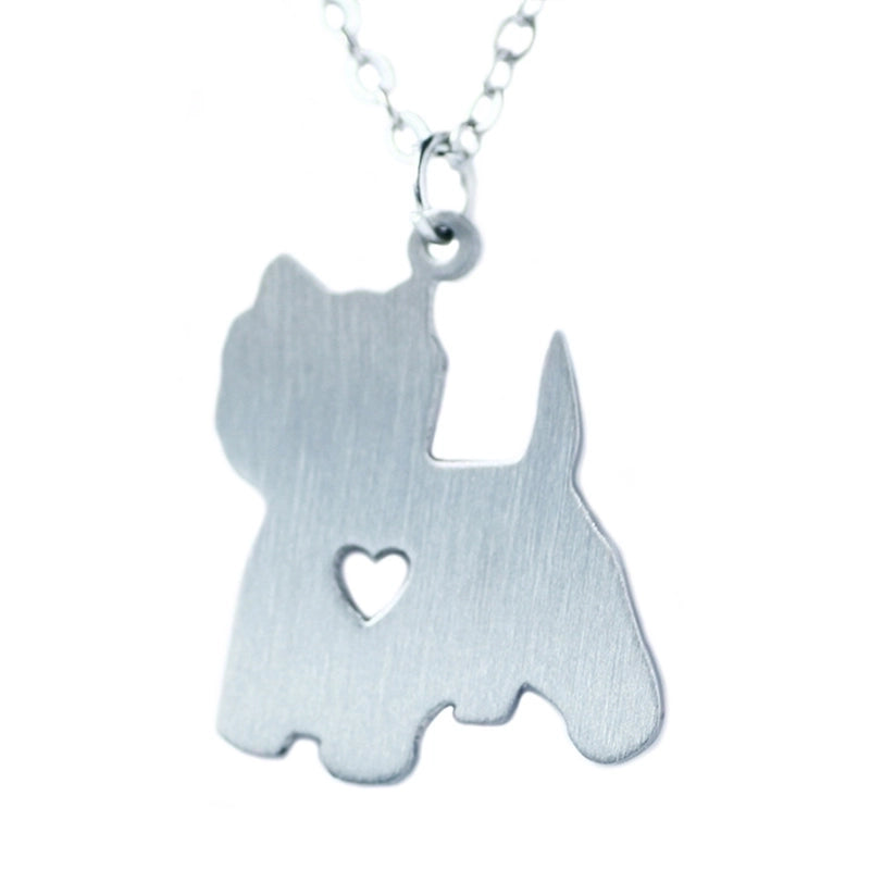 304 Stainless Steel Cute Slice Polishing Animal Dog Necklace Titanium Steel Necklace